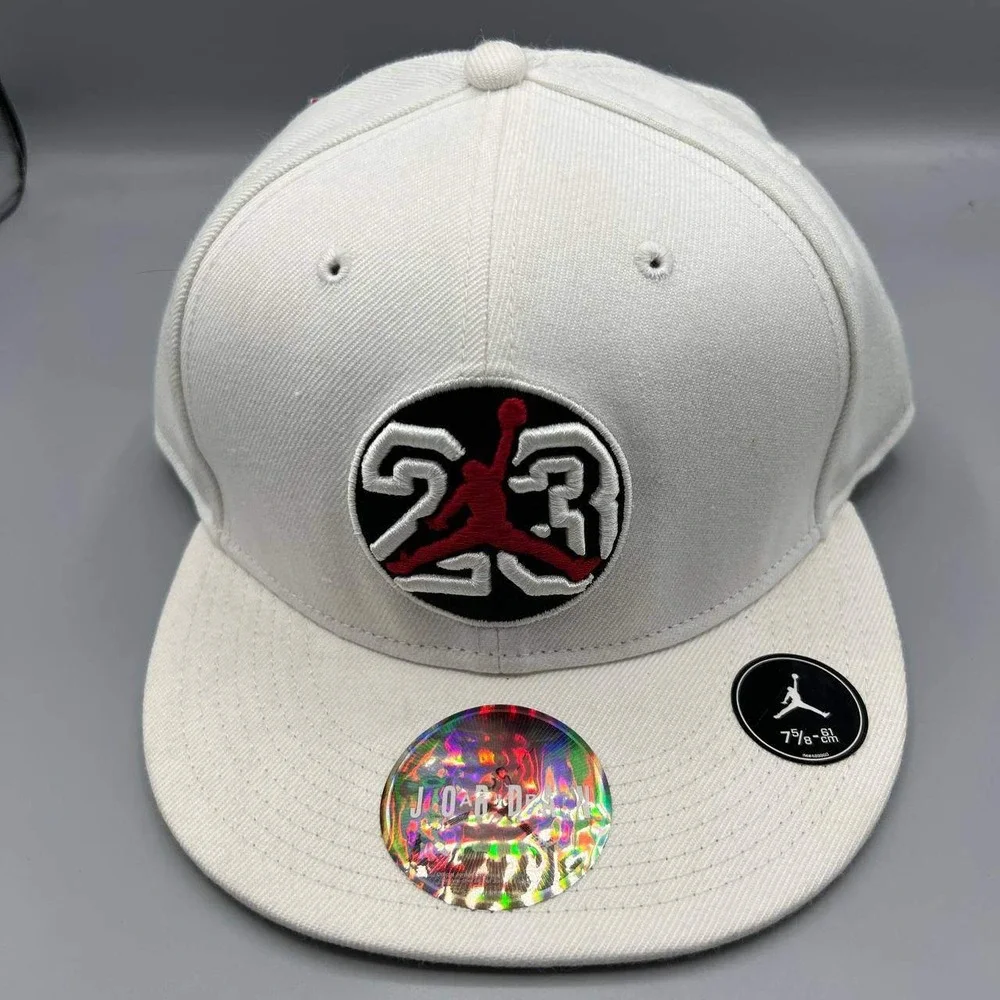 Air Jordan 23 Hat‎ Men 7 5/8 White Embroidered Jumpman Fitted Cap